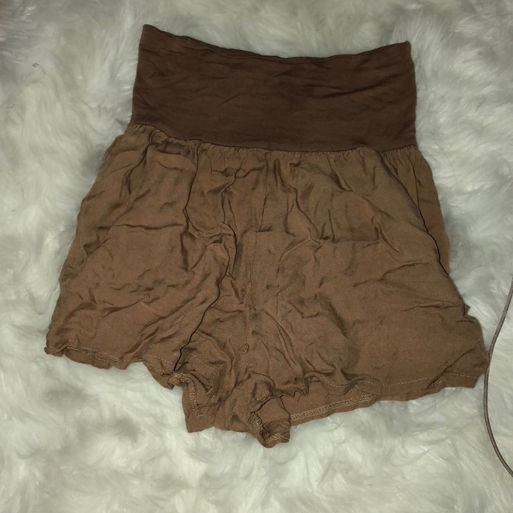 Brown high waisted shorts